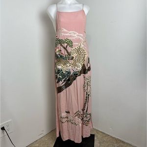 ASOS Light Pink Embroidered Leopard Dress